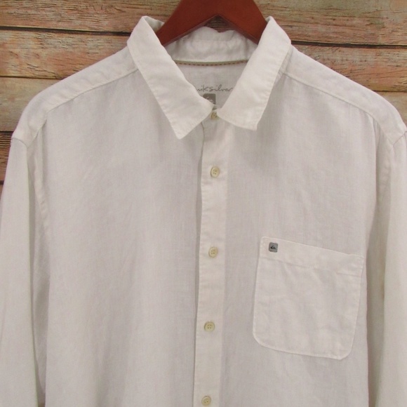 Quicksilver Men's White Linen Shirt XL - Picture 1 of 16